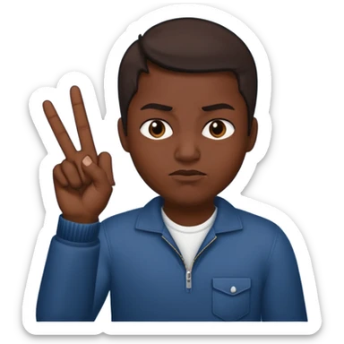 Middle finger mean mugging sticker