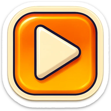 Graphic: 🎥 Play button icon (white) with yellow glow.
Animation: Play button pulses softly.
Background: Transparent.


 sticker