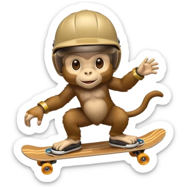 monkey pretending to skateboard sticker
