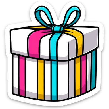 colorful wrapped present sticker