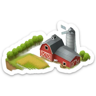 farm in the countryside sticker