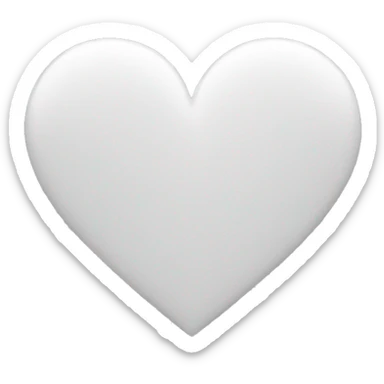 Heart white sticker