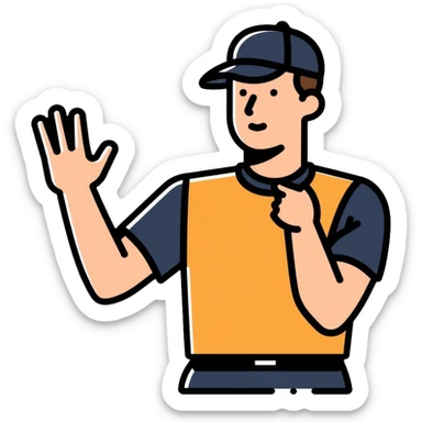Referee making an official hand signal sticker