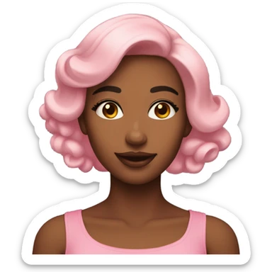 Lady with lot of blush sticker