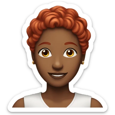 a beautiful, happy woman, whit red hair  sticker