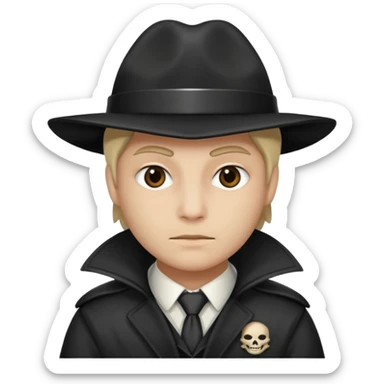 Person wearing a criminal costume sticker