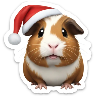 Guinea pig with Santa outfit sticker