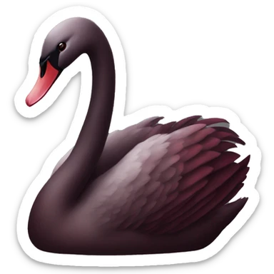 Dark red swan sticker