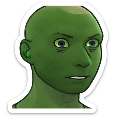 Man with bleached buzz cut blue eyes and freckles  sticker