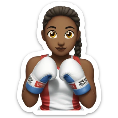 Boxing girl with white gloves sticker