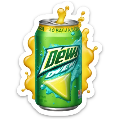 aqua Mountain Dew Baja Blast drink sticker