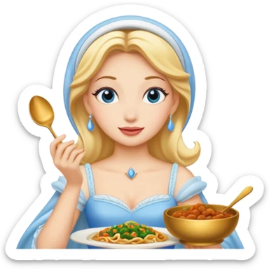 Cindrella eating Iranian food sticker