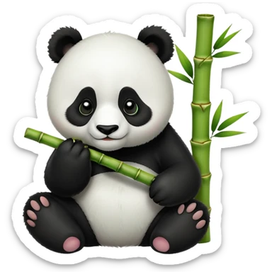 Panda eating bamboo sticker