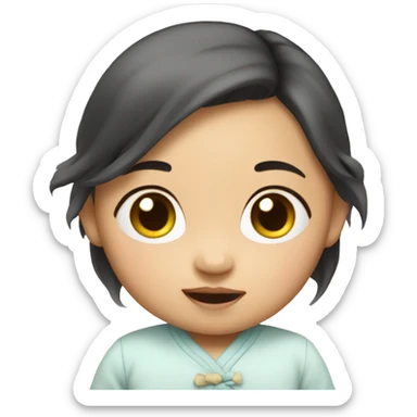 An  Asian  infant  girl. sticker