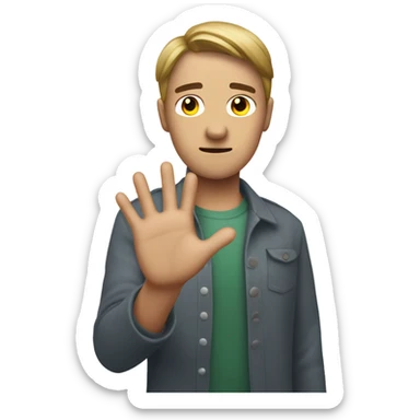 persona haciendo no con las manos sticker
