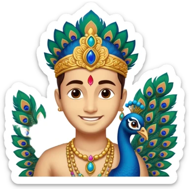 lord murugan with peacock sticker