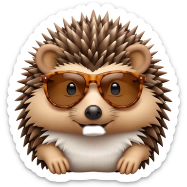 hedgehog with sunglasses sticker