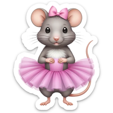 rat wearing tutu sticker