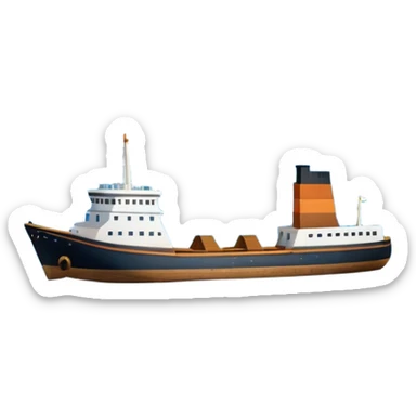 A ship moving past an iceberg sticker