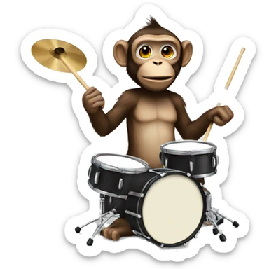 Monkey drummer sticker