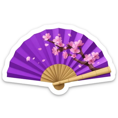 purple Japanese fan sticker