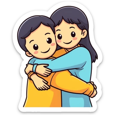 Sister loving her brother  sticker