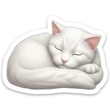 white-cat-sleep sticker