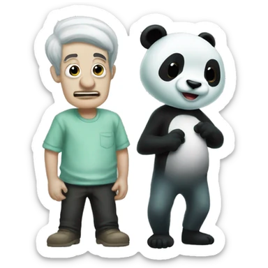Squidward and po the panda sticker