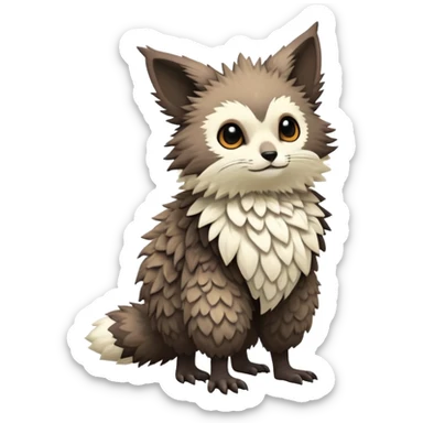 lush warm-colored Fakémon-Trico-creature (full body) sticker