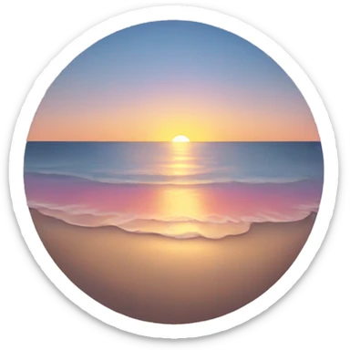 sunset at a calm beach sticker