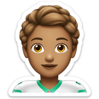 Fille à la peau pâle et au cheveux bruns clair qui joue au football sticker