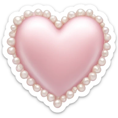 pearl light pink heart sticker