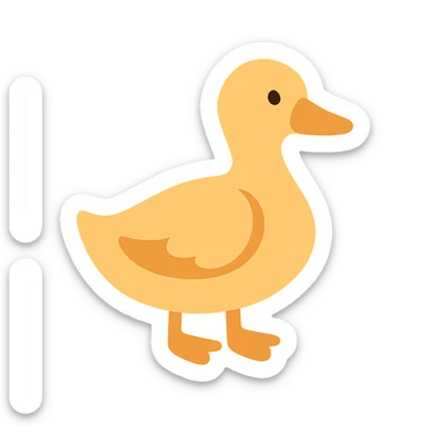 Flat design style duck sticker