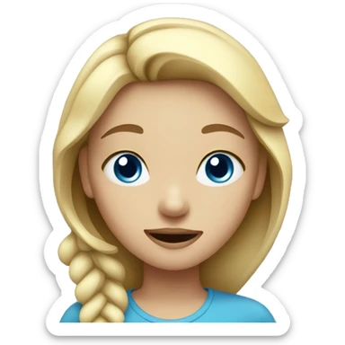 girl with blue eyes singing sticker