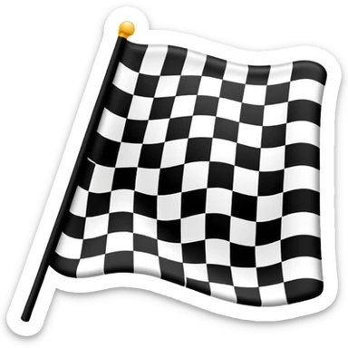 racing flag, checkered, cute, rounded sticker