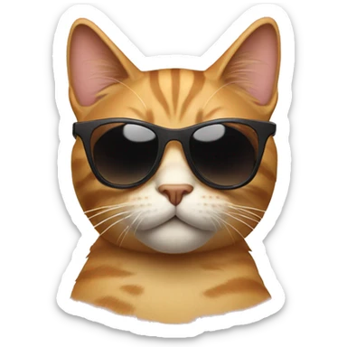 Cat with sunglasses sticker