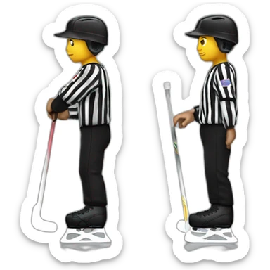 Blind hockey referee skating sticker