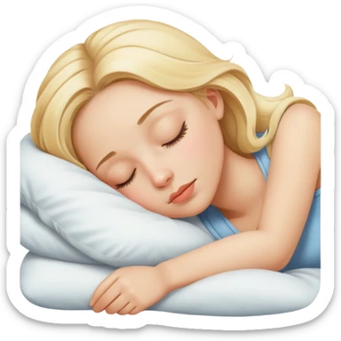 Blonde girl beautiful finish sleeping sticker