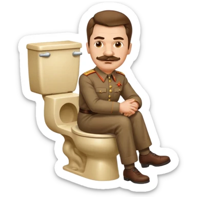 make an emoji with stalin sitting on a toilet sticker
