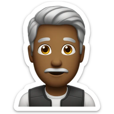 A man asking questions sticker