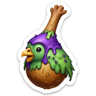 Rotten chicken drumstick sticker