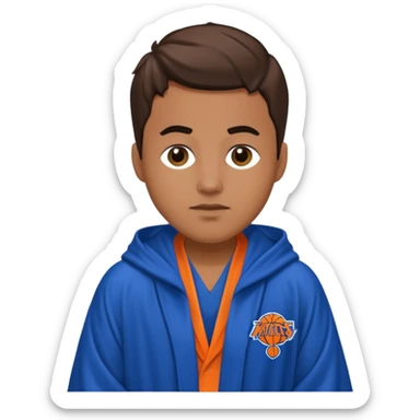 New York Knicks fan in a robe sticker
