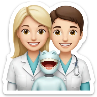 female dentist with patient sticker