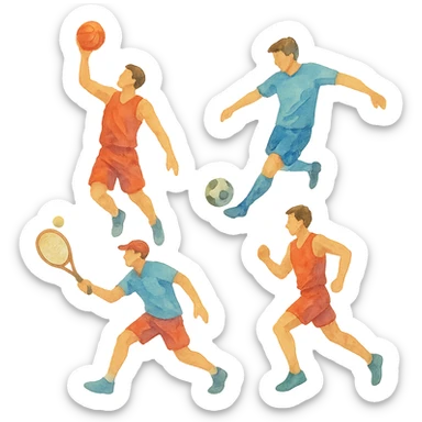 watercolor style Sport sticker
