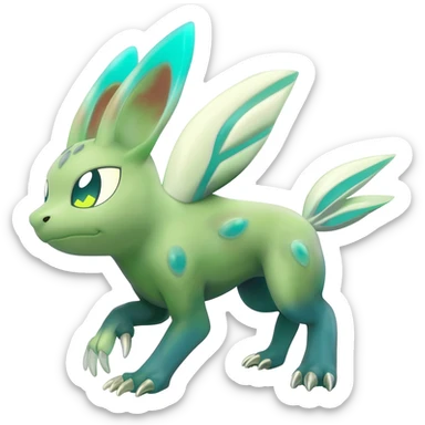 exotic tropical cyber-Protogen-Fakémon-Pokémon-Vernid-creature sticker