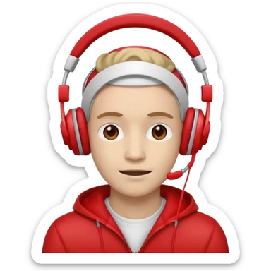 w,red headphone sticker