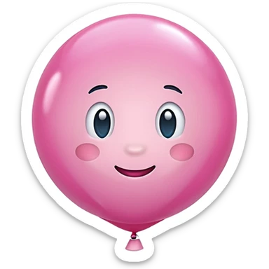 Pink glossy balloon  sticker