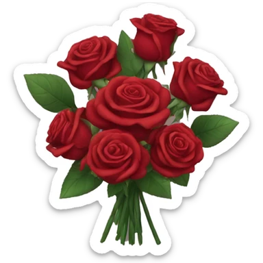 Deep red roses bouquet  sticker