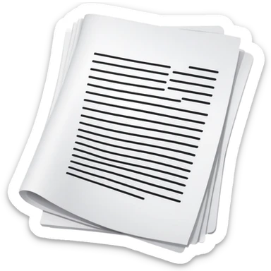 Essay document with text lines sticker