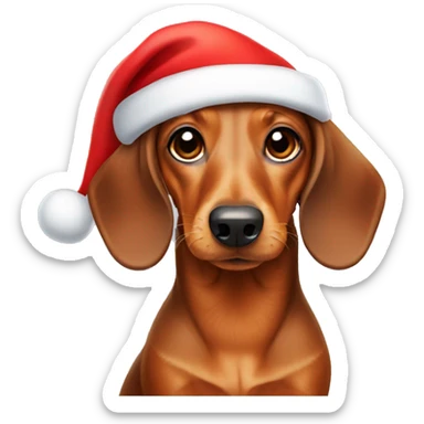 Dachshund in Santa hat sticker